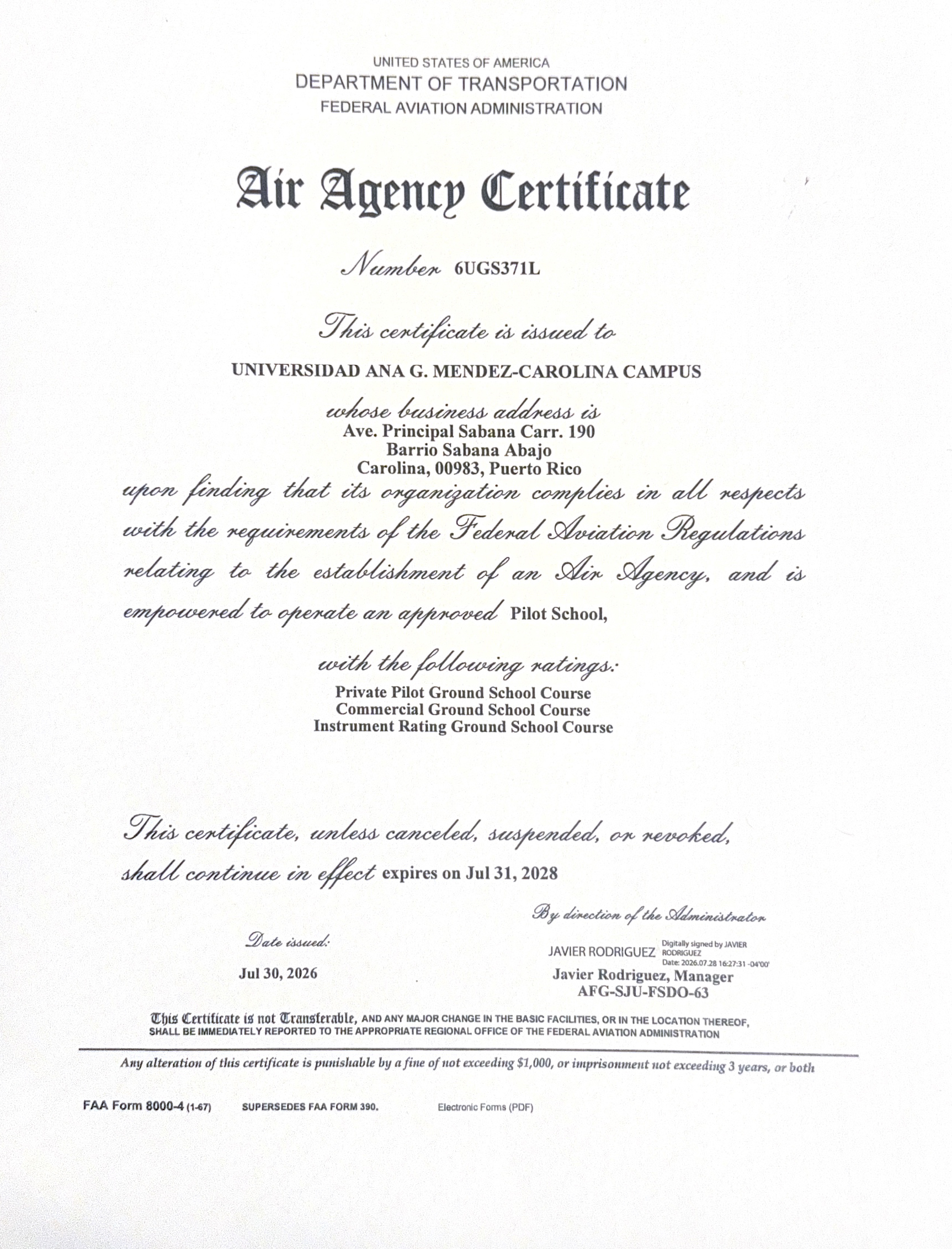 certificado