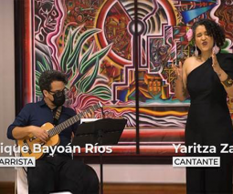 Foto de Enrique Bayóan Ríos, guitarrista y Yaritza Zayas, cantante