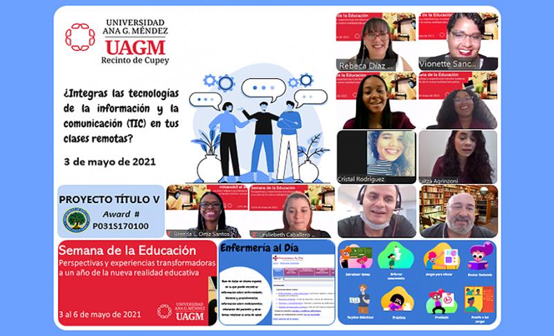 Foto montaje de diferentes imágenes de perfiles de personas hablando por un micrófono