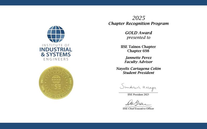 IISE Taínos recibe premio oro a la excelencia 