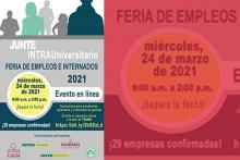 Afiche de la feria de empleos e internados 2021